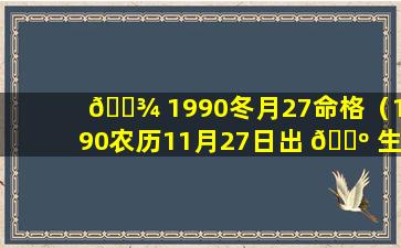 🌾 1990冬月27命格（1990农历11月27日出 🌺 生的人命运）